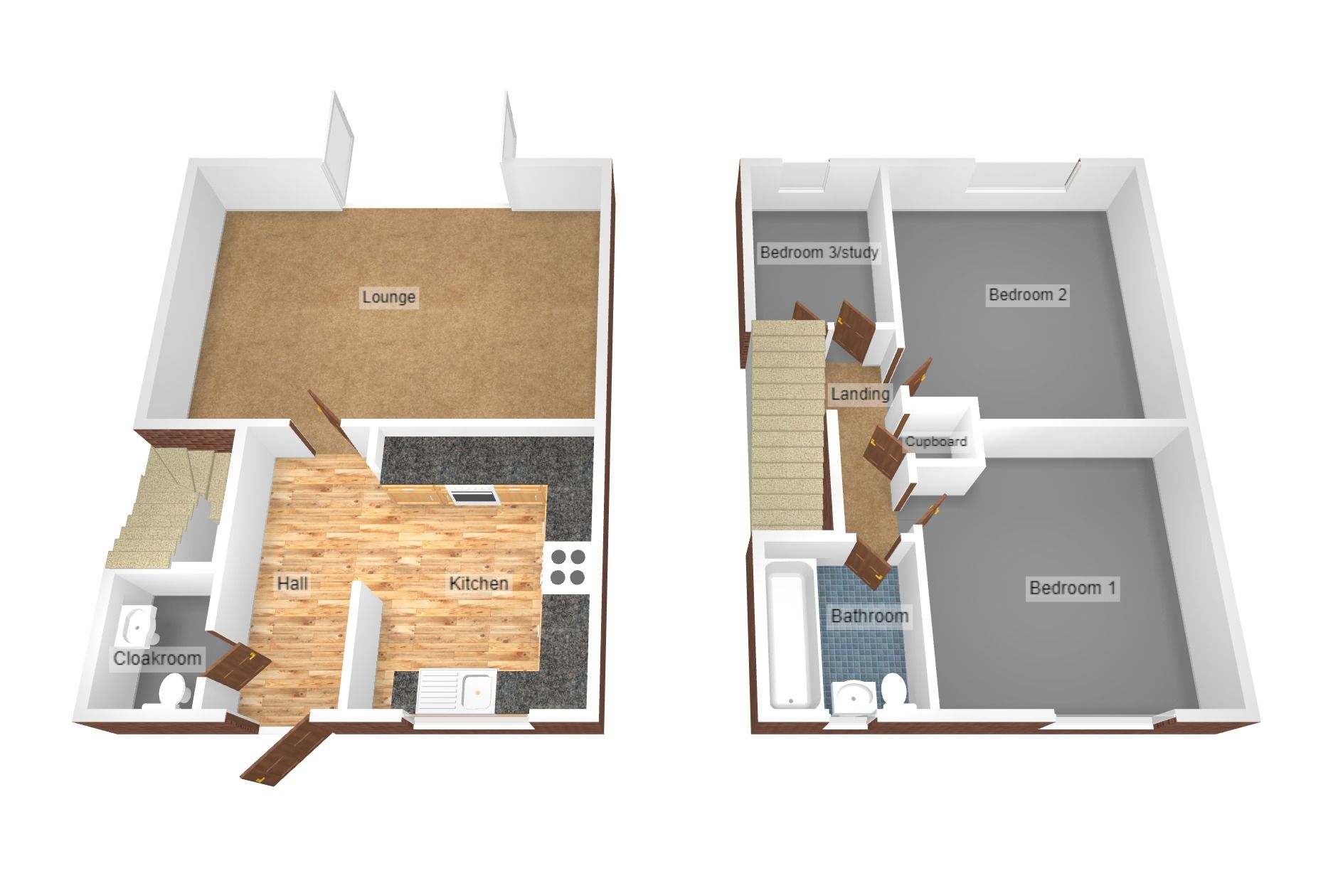 3 bedroom mid terraced house Let in Coventry - Floorplan 1.