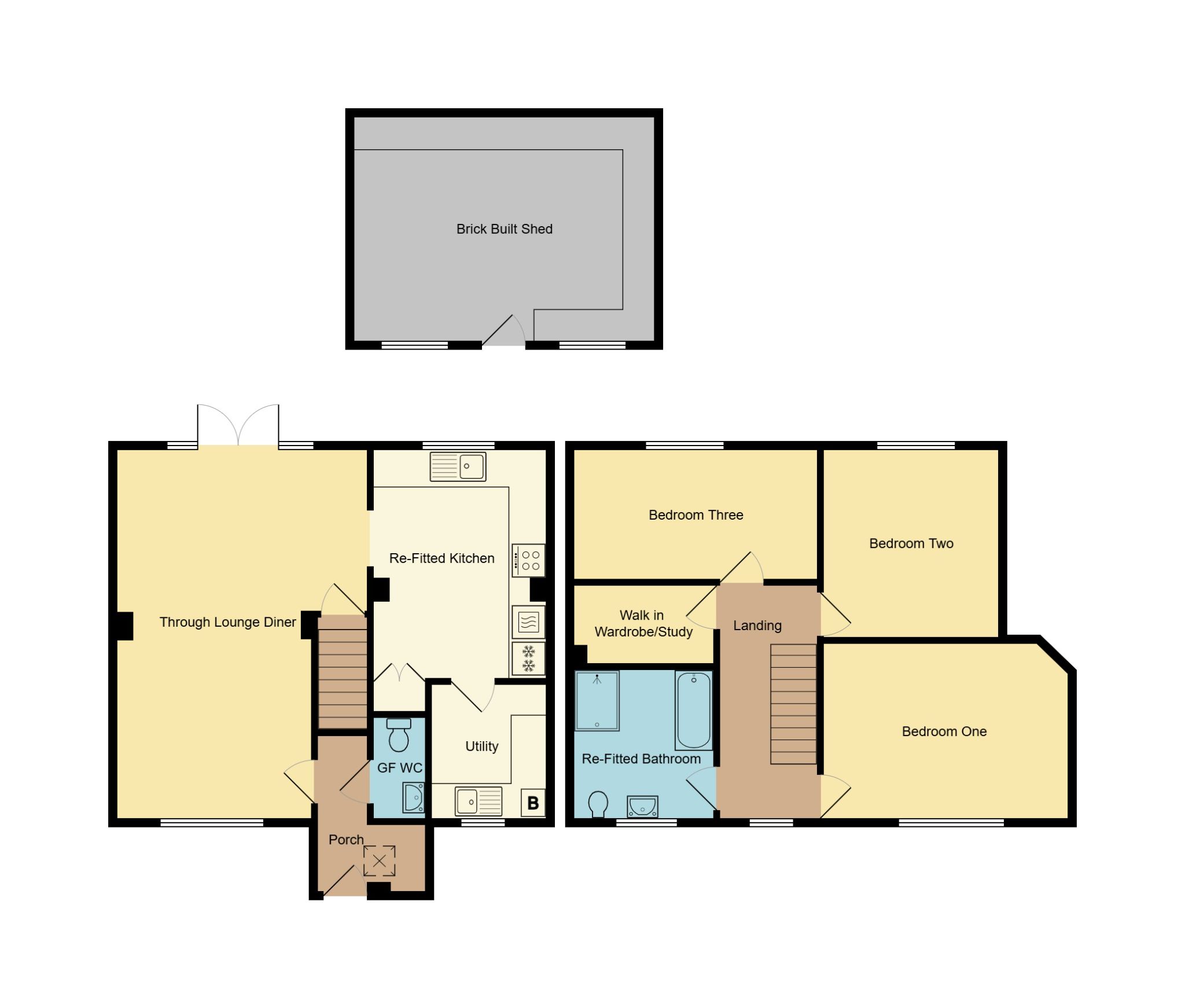 3 bedroom mid terraced house For Sale in Coventry - floorplan 1.