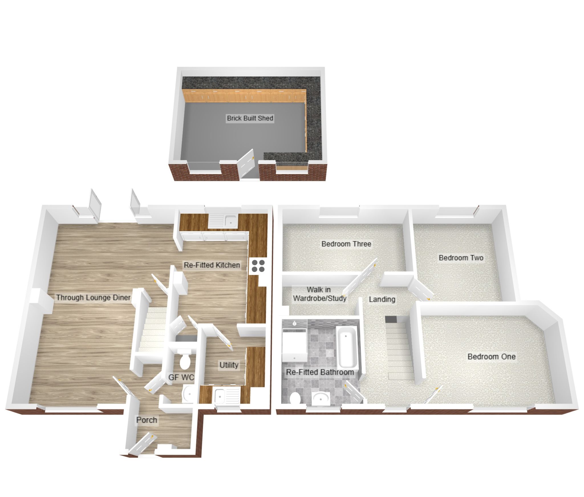 3 bedroom mid terraced house For Sale in Coventry - floorplan 2.