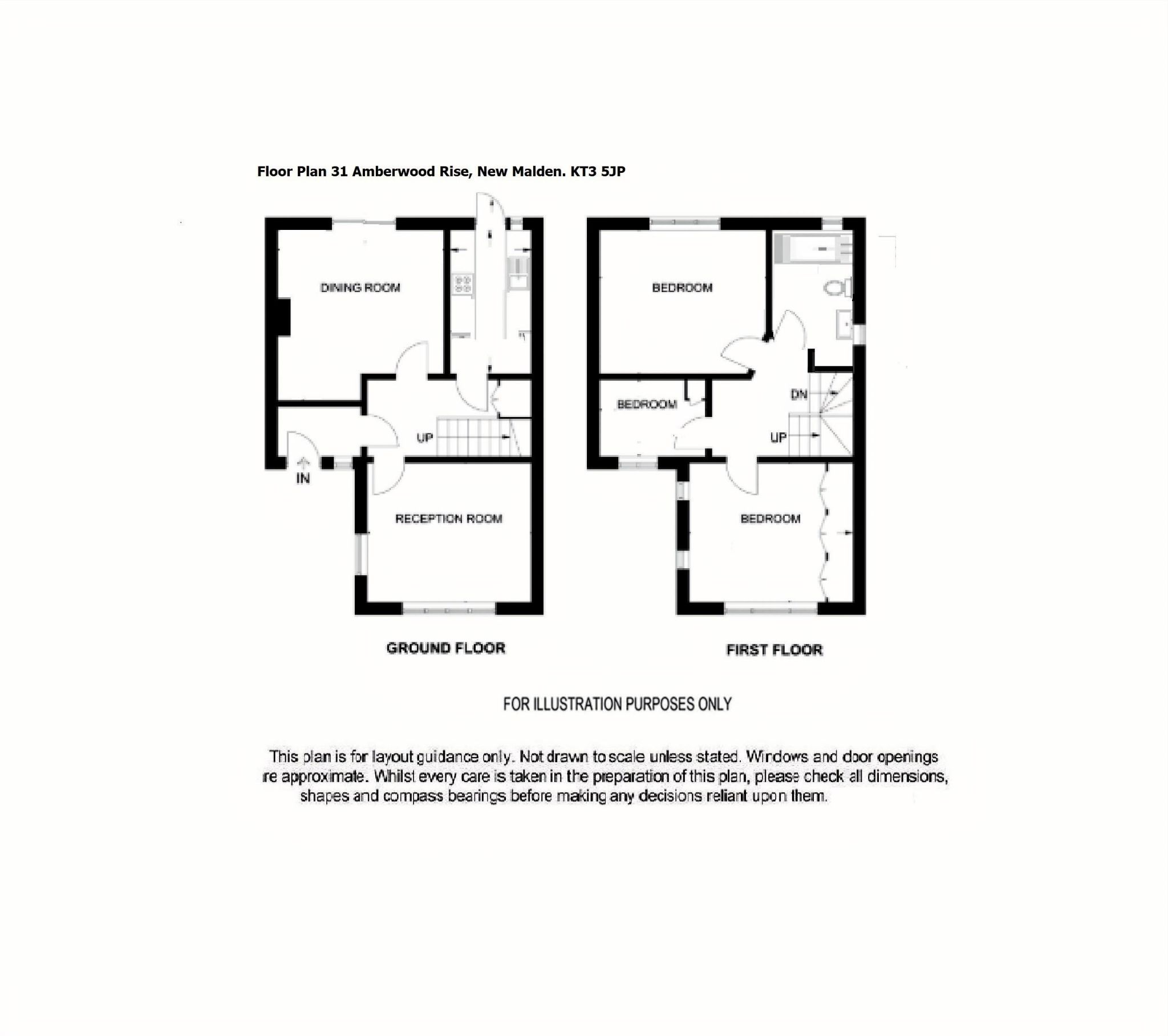 3 bedroom end terraced house Let Agreed in New Malden - Floorplan 1