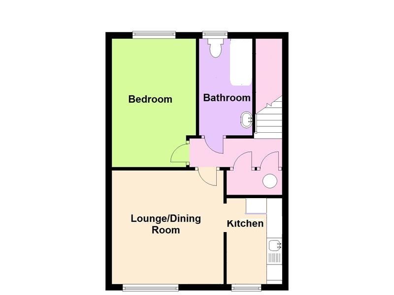 1 bedroom maisonette flat/apartment Sold in New Malden - Floor Plan