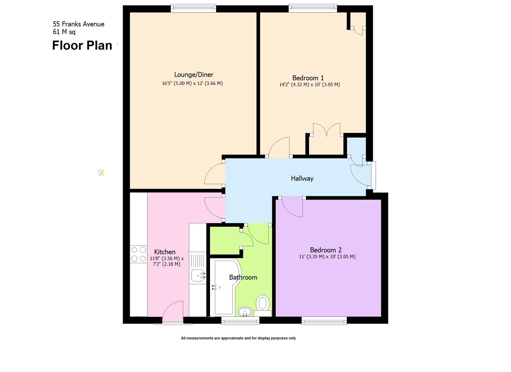 2 bedroom flat flat/apartment Sold in New Malden - Floorplan