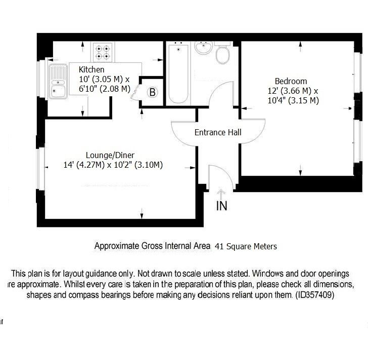 1 bedroom flat flat/apartment Sold in Worcester Park - Floorplan 1