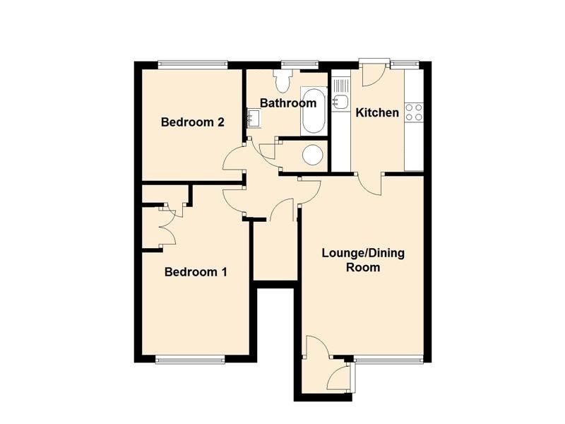 2 bedroom flat flat/apartment Sold in New Malden - Floorplan 1