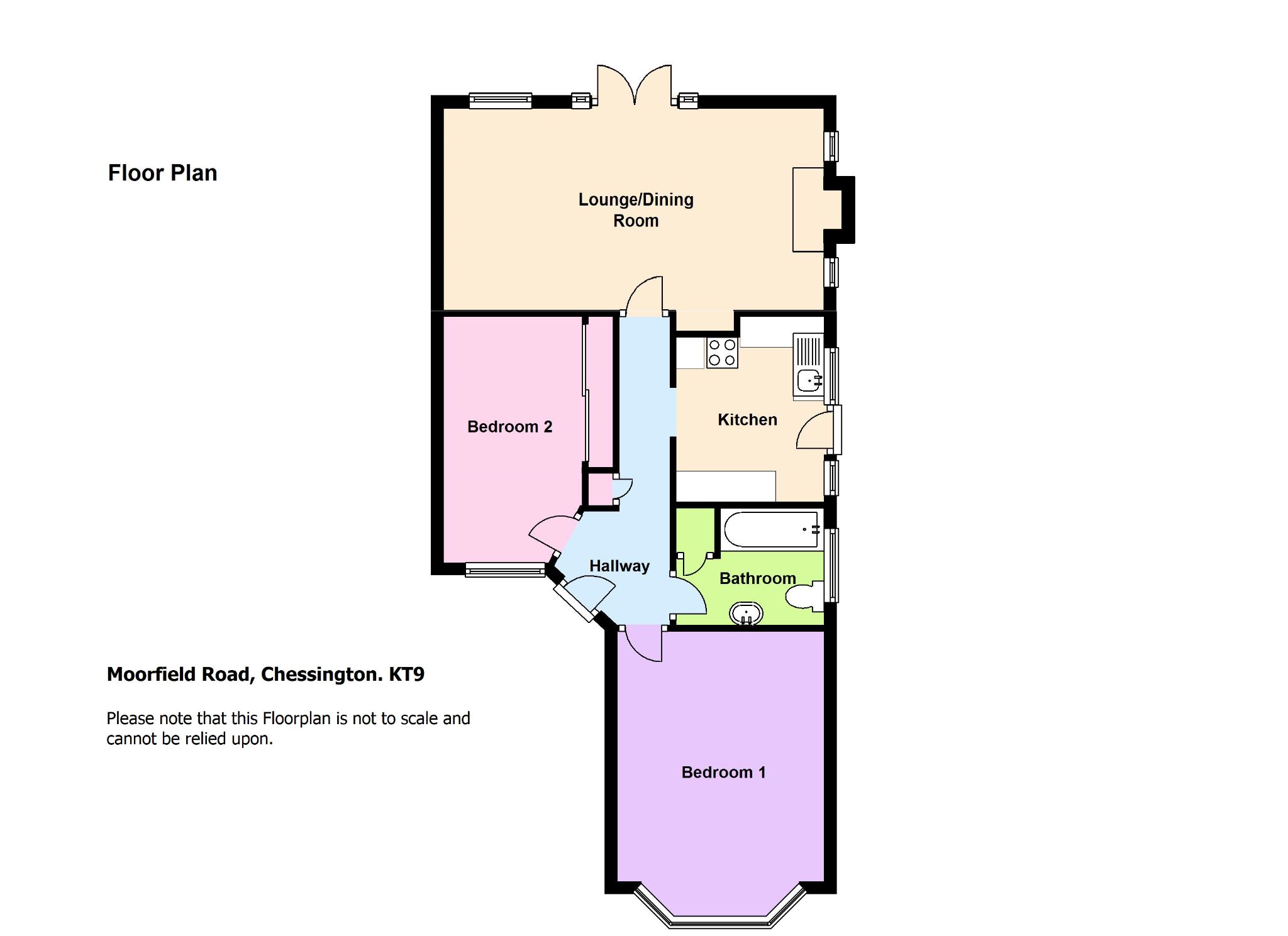 2 bedroom semi-detached bungalow Sold in Chessington - Floorplan