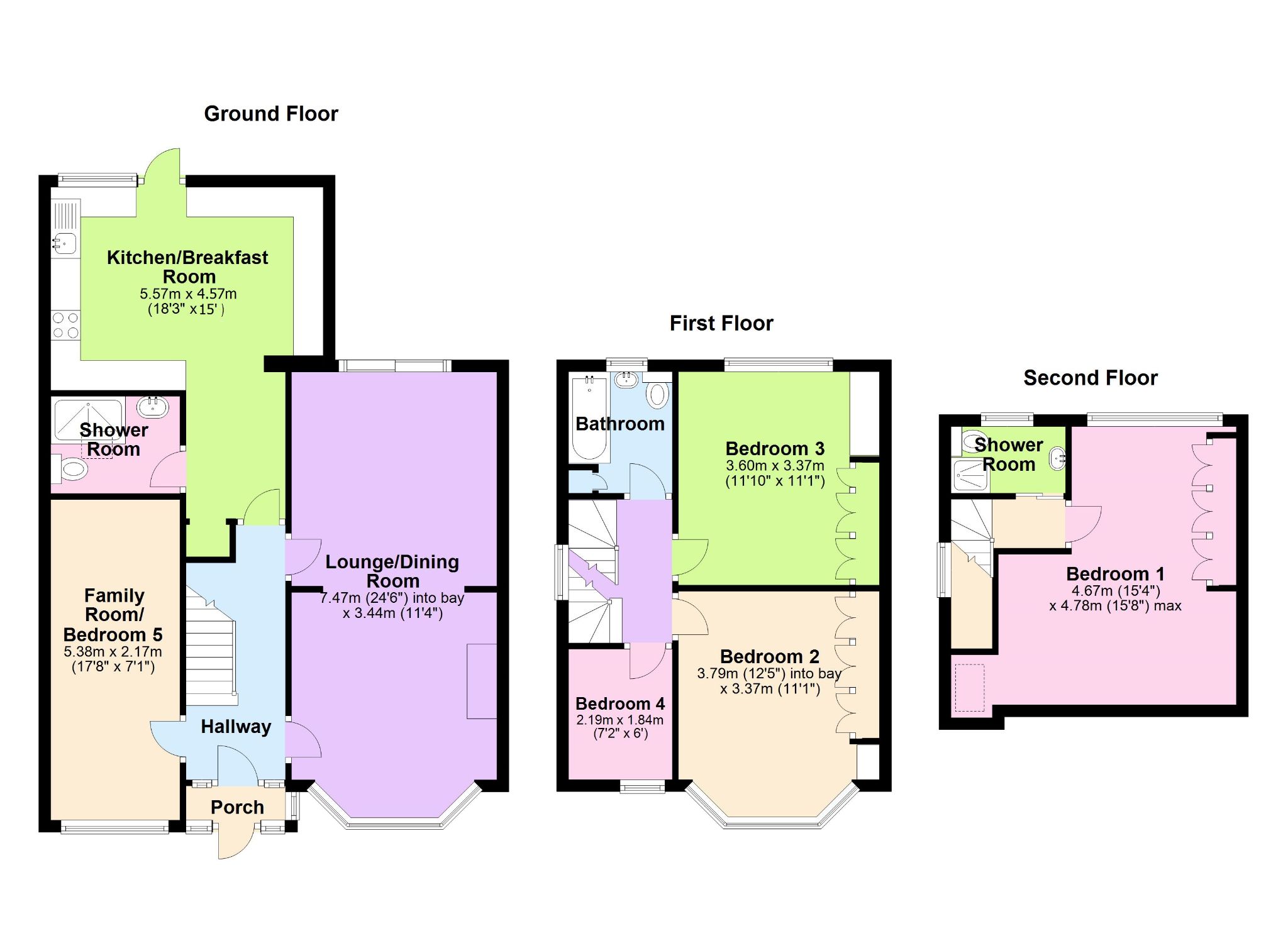 4 bedroom semi-detached house To Let in New Malden - Floorplan